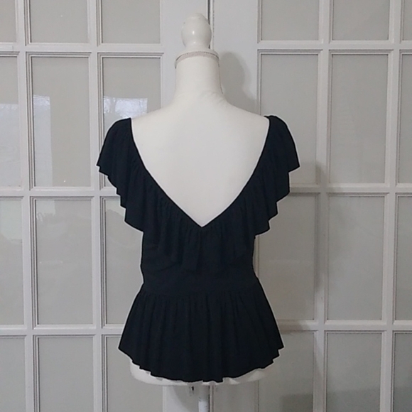 Zara Ruffled Deep V Neck Tank Top - Picture 4 of 14